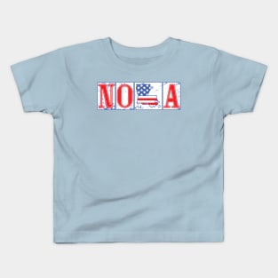 Red White and Blue New Orleans Nola Louisiana American Street Tiles Kids T-Shirt